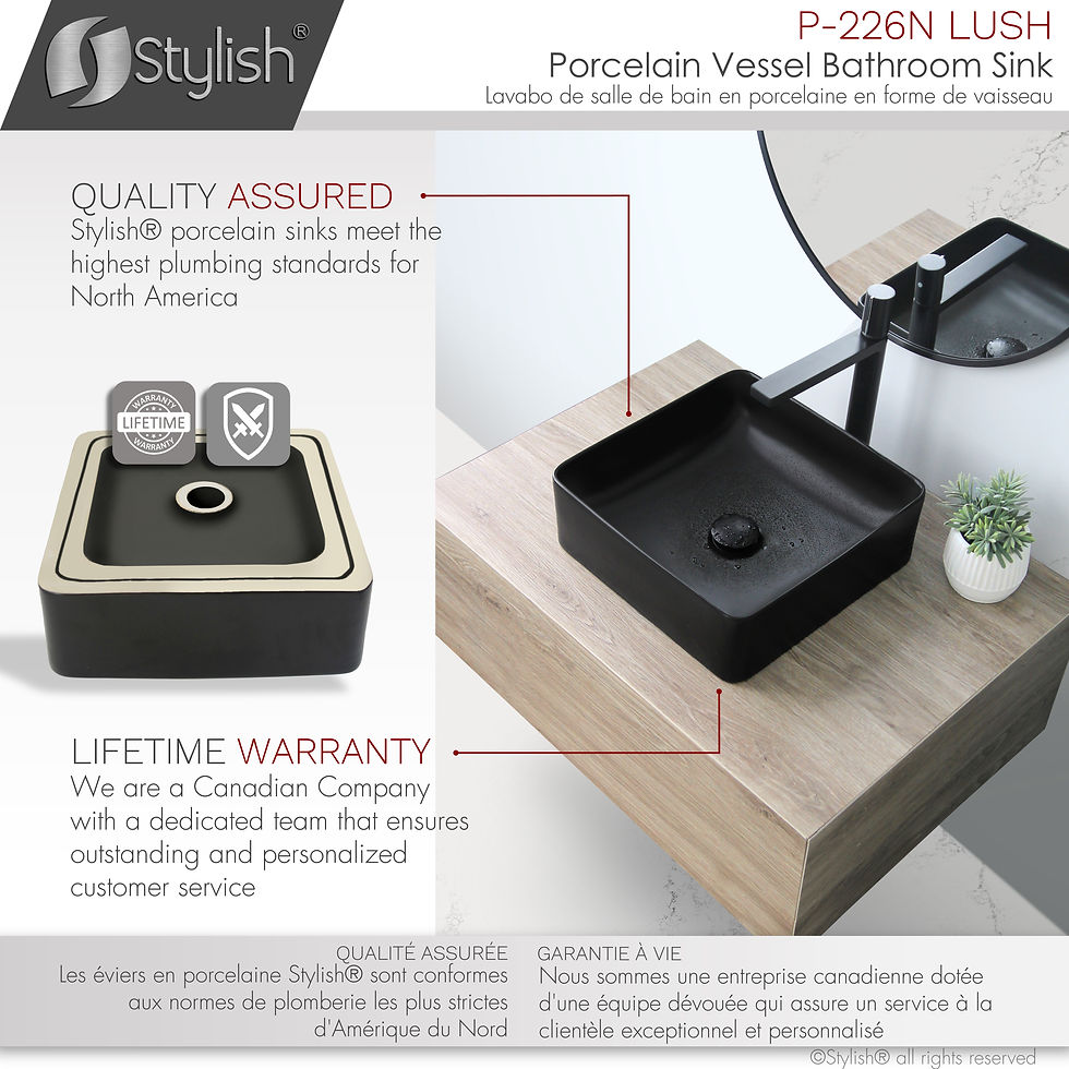 Thumbnail: STYLISH 14'' Vessel Bathroom Sink LUSH P-226N