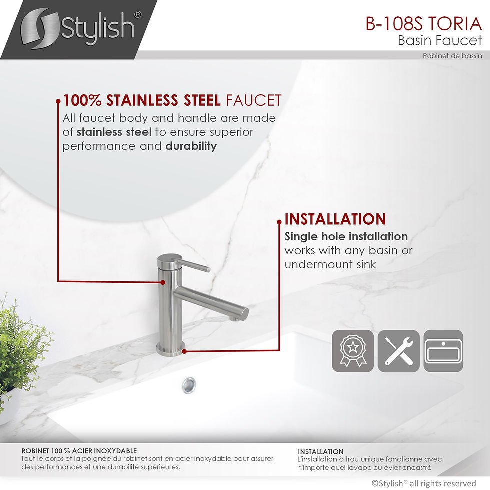 Miniature : STYLISH Single Handle Bathroom Faucet B-108S
