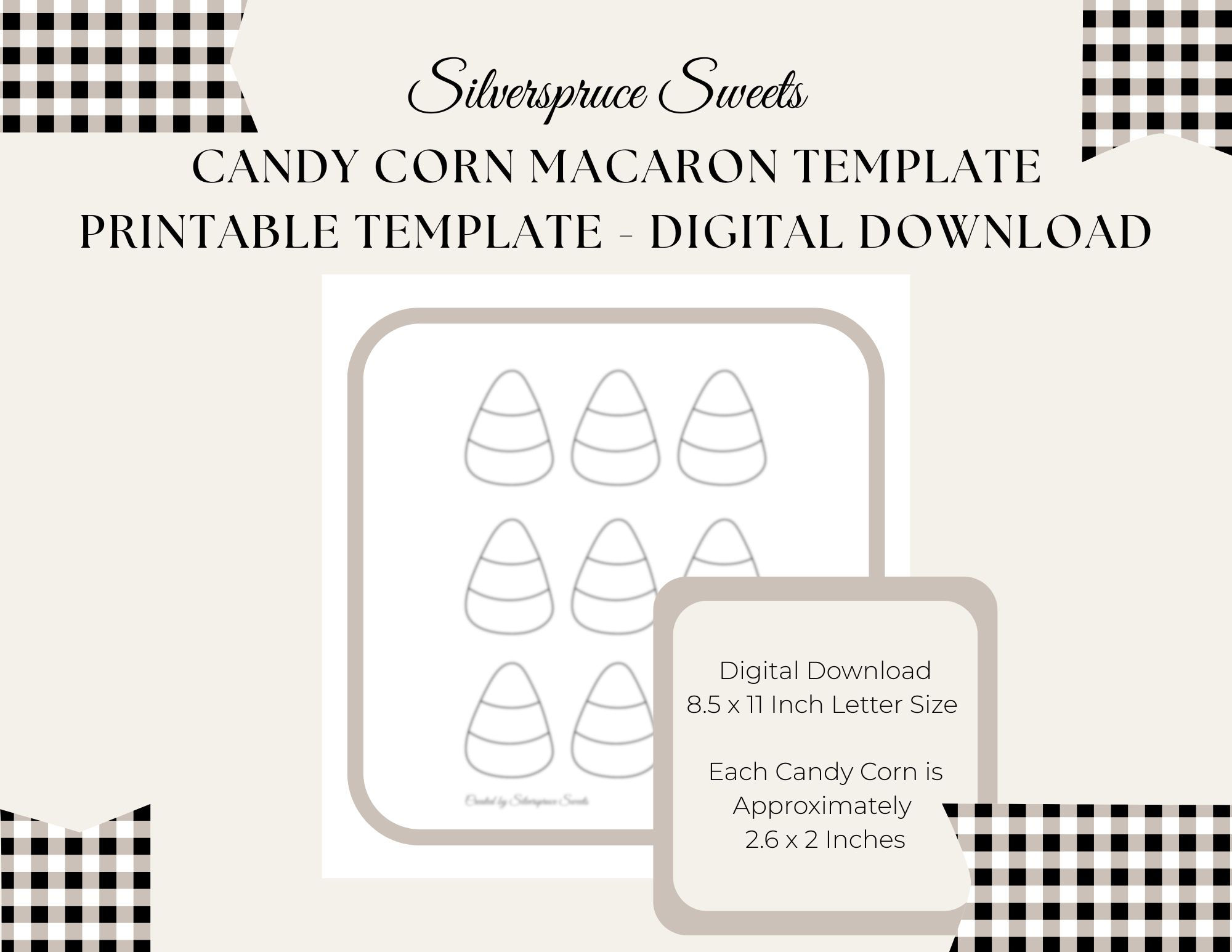 Candy Corn Macaron Template