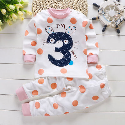 Miniatura: Conjunto de roupas de bebê para primavera/outono 2024, estampa de desenho anima
