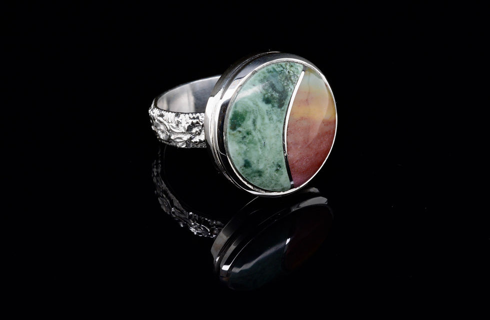 Thumbnail: Unicorn Jasper Round Inlay Ring