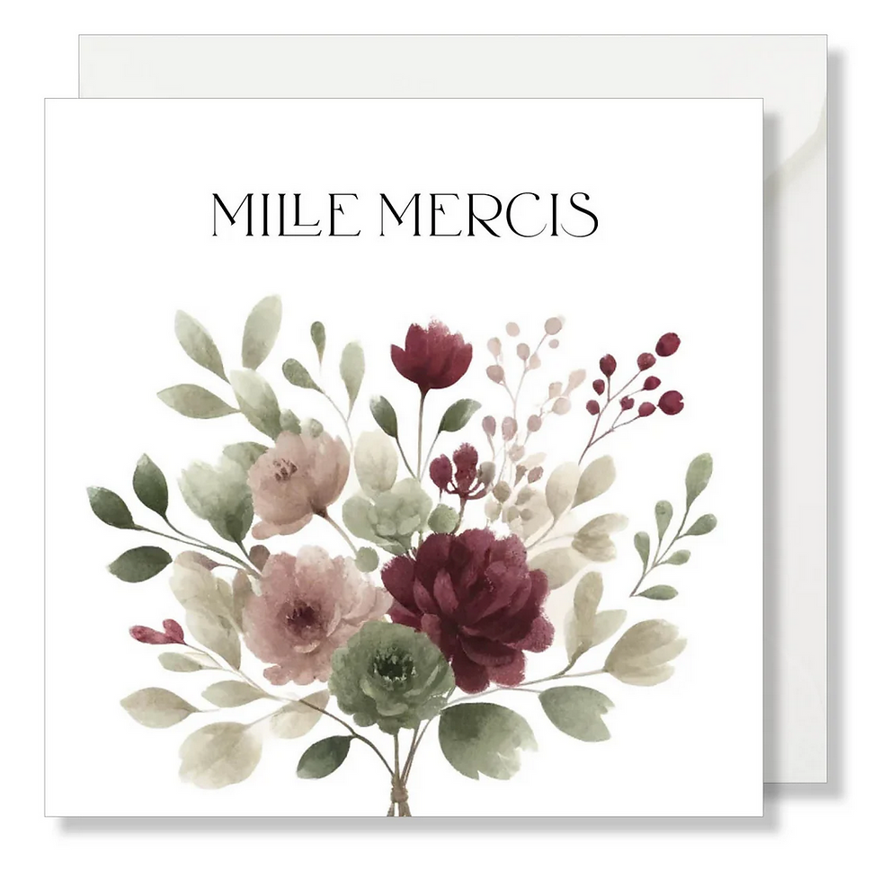 Carte de voeux "Mille mercis"