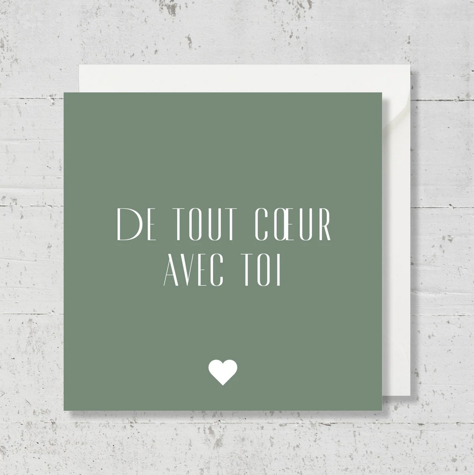 Carte de voeux "De tout coeur avec toi"