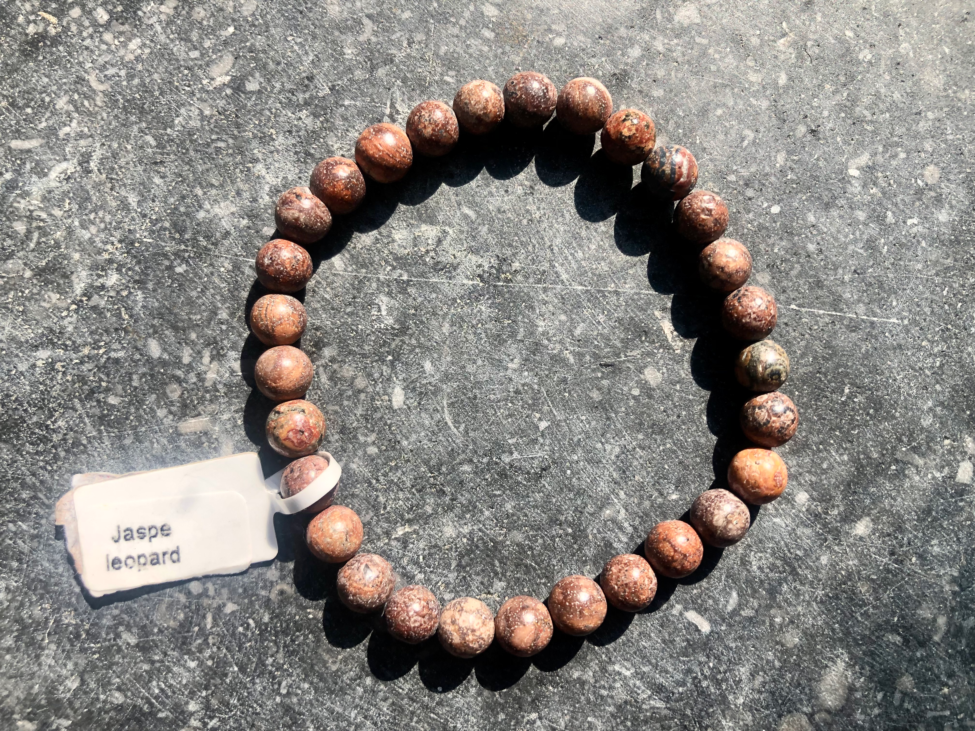 Bracelet en jaspe léopard 6mm