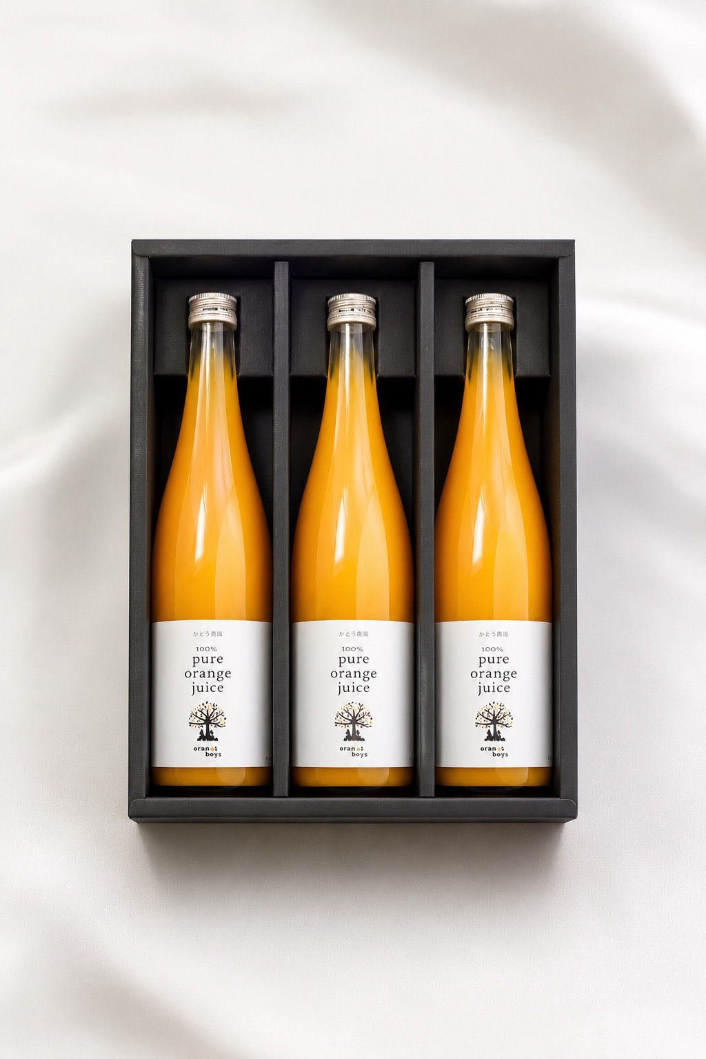 かとう農園 orange boys プレミアム100%ピュアオレンジジュース ギフトセット(720ml×3本)