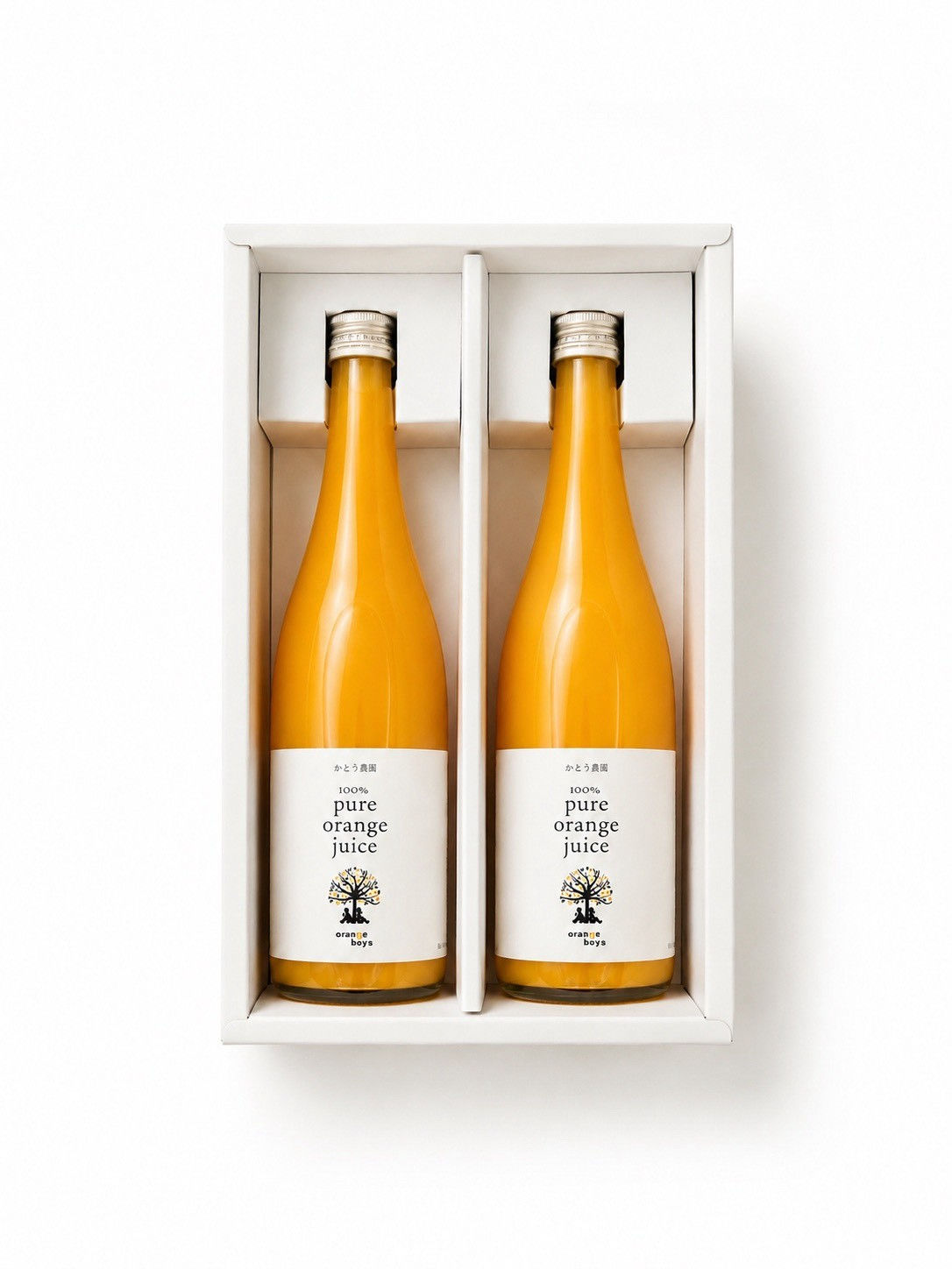 かとう農園 orange boys プレミアム100%ピュアオレンジジュース ギフトセット(720ml×2本)
