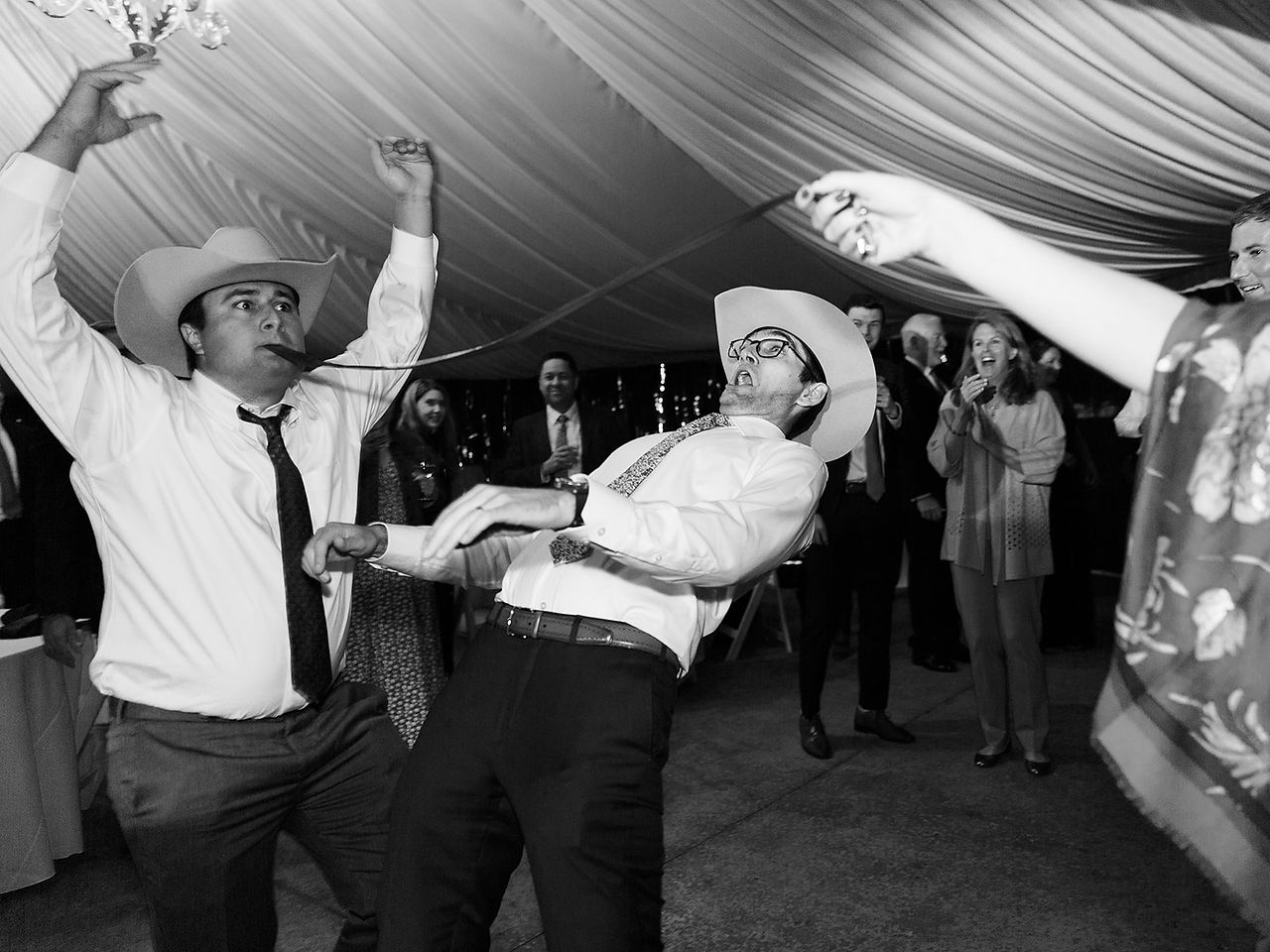 guests dancing during reception