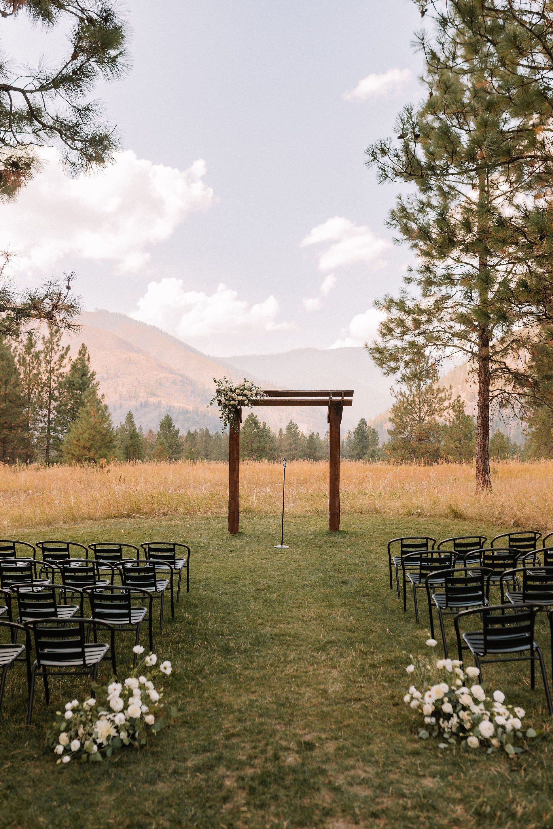 wedding ceremony set-up with arch