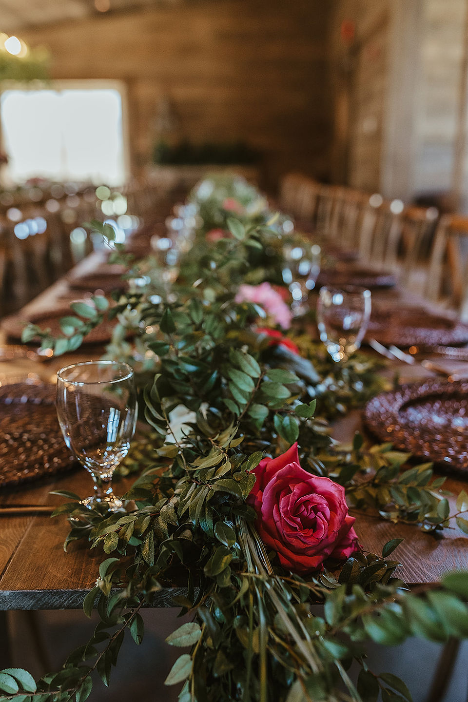 close up wedding table settings