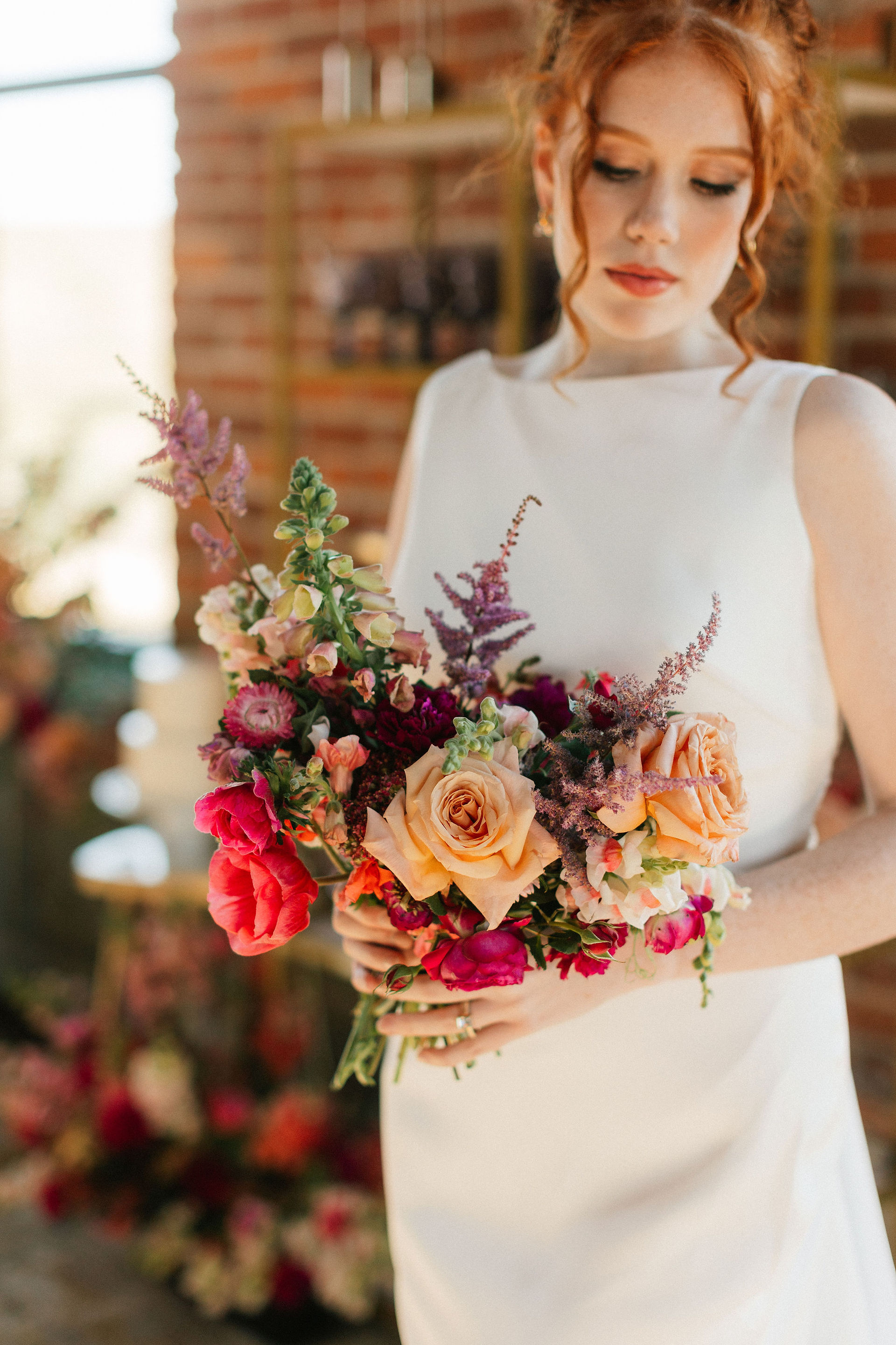 bride with bridal bouquet