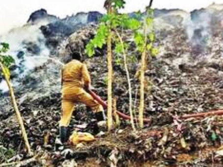 मेलगड़ा डंप यार्ड में लगी भीषण आग, इलाके में मचा हड़कंप