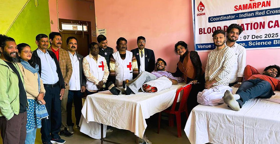 समर्पण व एनएसएस के संयुक्त तत्वावधान में रक्तदान शिविर का आयोजन