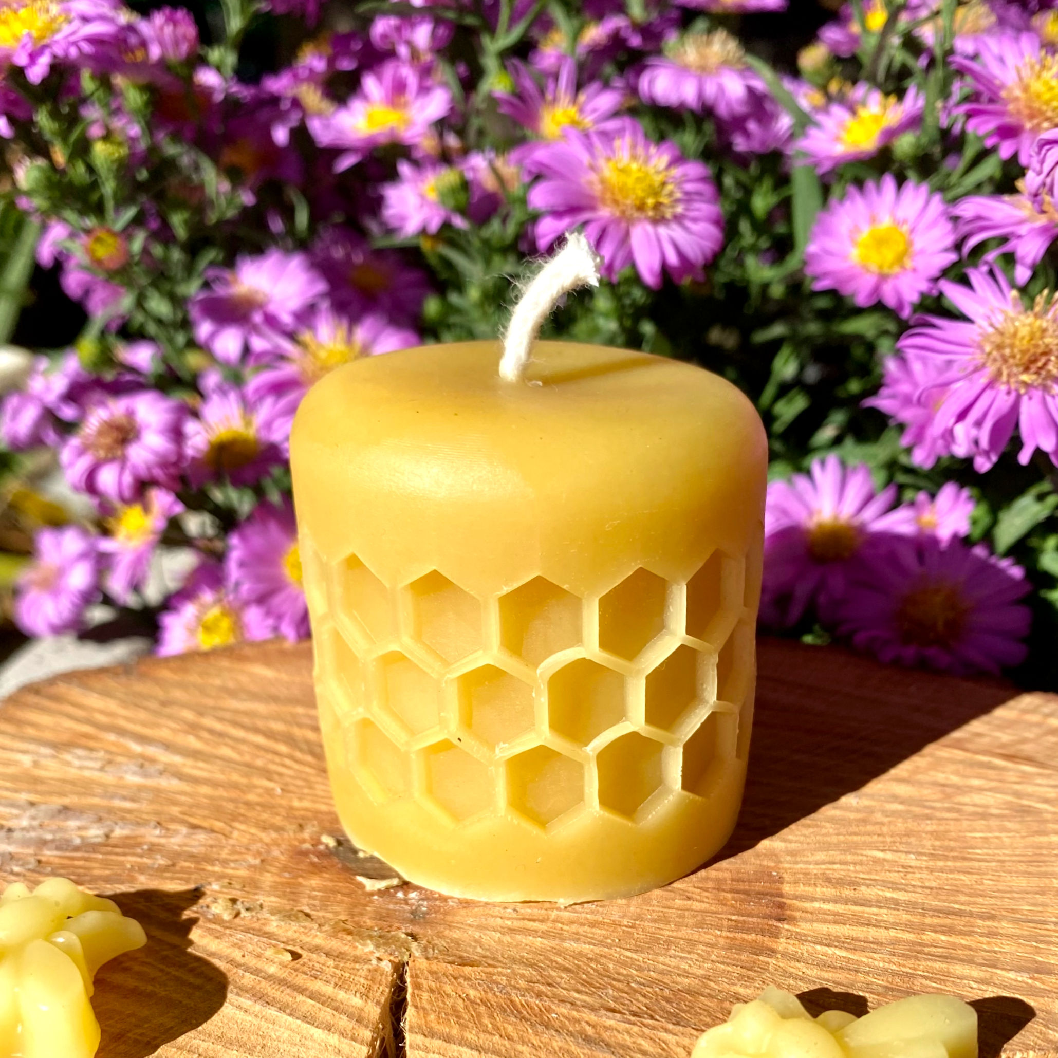 Bougie Cylindre Nid d'Abeilles