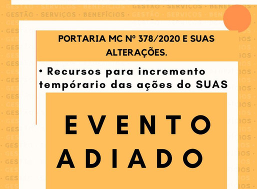 Encontro de Apoio Técnico Integrado da SNAS, FNAS e CNM com Transmissão Ao Vivo (ADIADO)