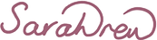 Sarah Drew Art signature in handwritten script style representing a contemporary feminine art brand.