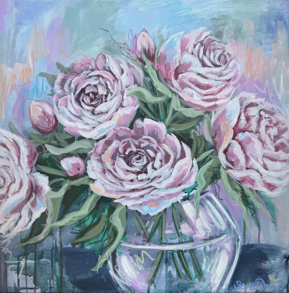 Year after year- Pastel peony's in a vase