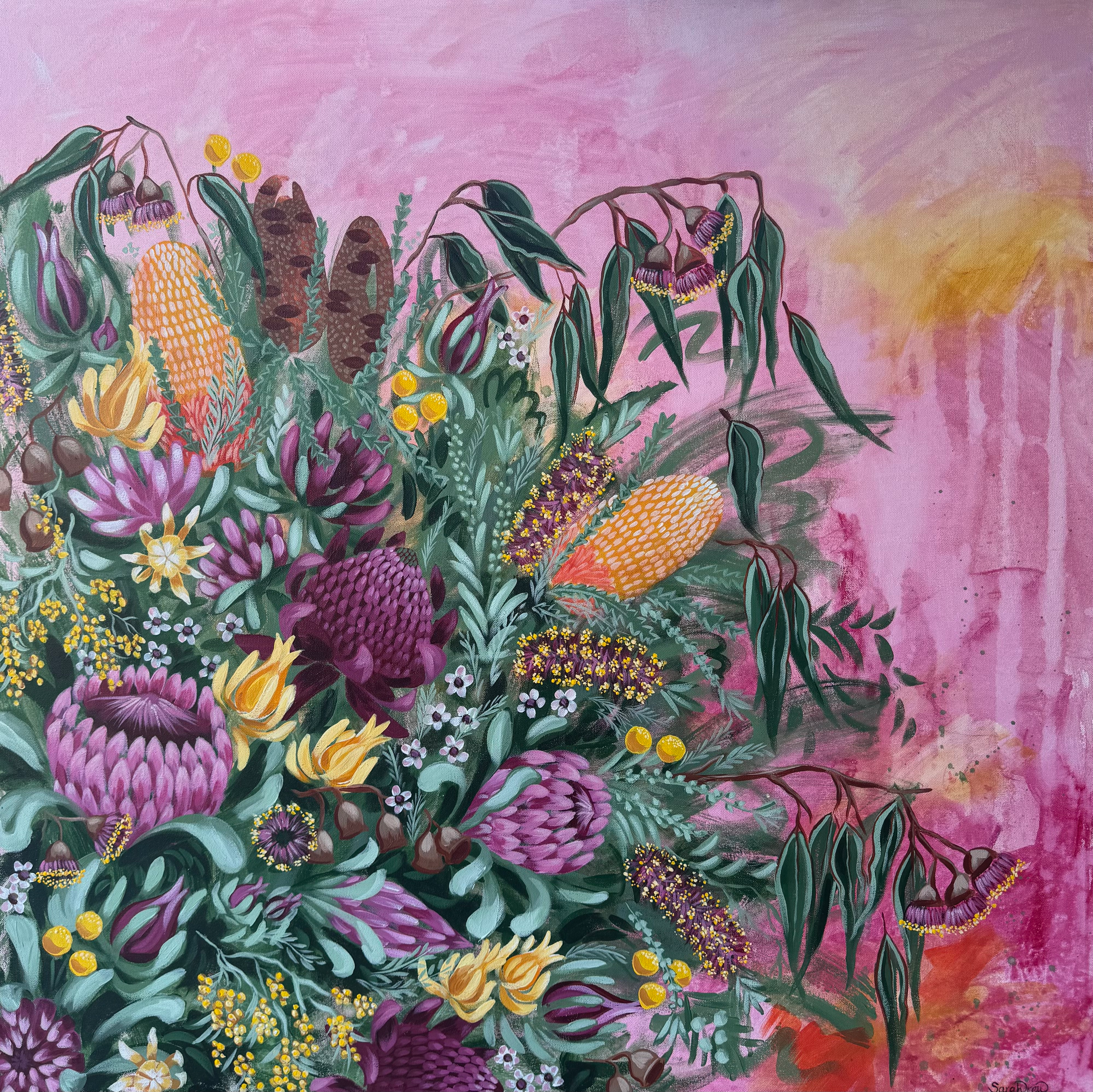 Candy bouquet - Australian native original art