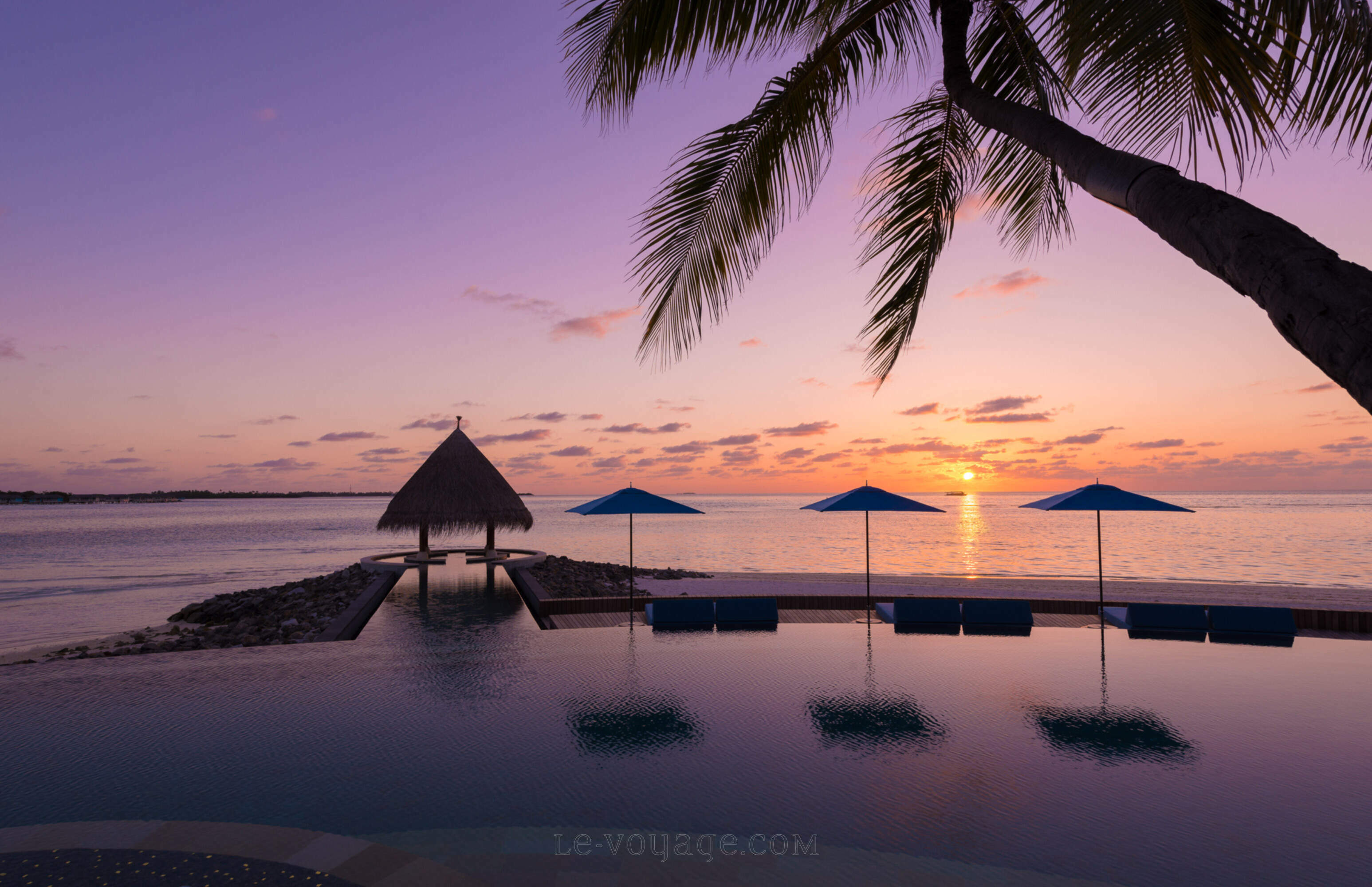 Infinity pool at dusk