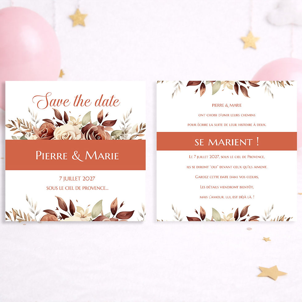 Miniature : Faire-part de mariages imprimés personnalisés sur papier premium