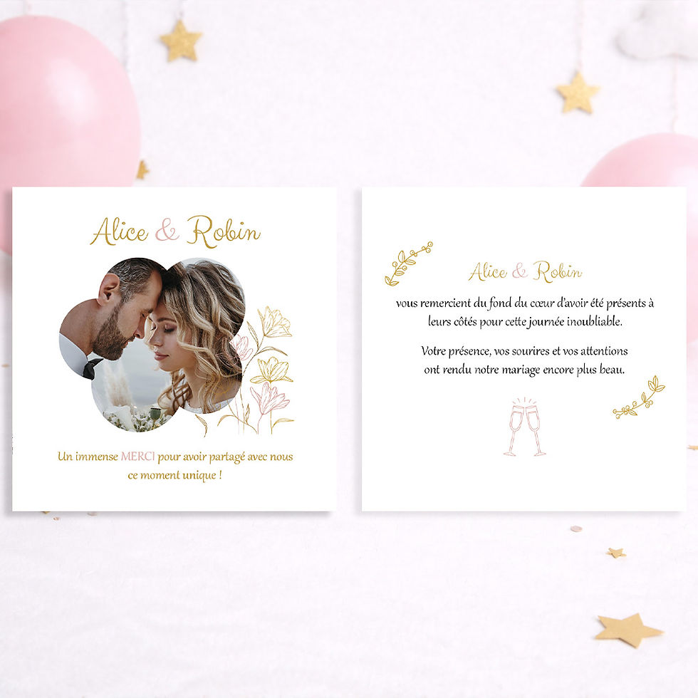 Miniature : Faire-part de mariages imprimés personnalisés sur papier premium