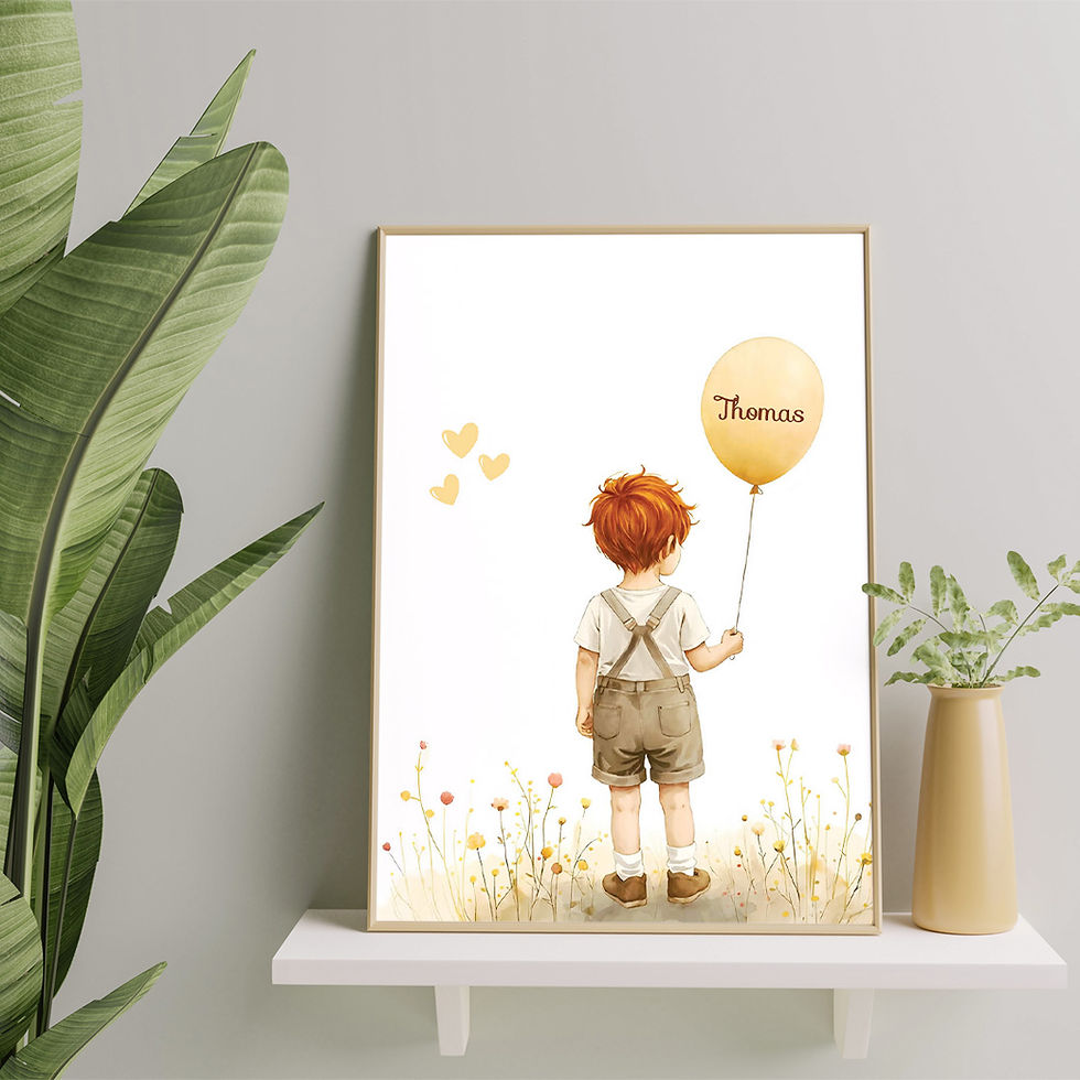 Miniature : Affiches décoratives chambre enfant : Illustrations “Les doux ballons de Julien”