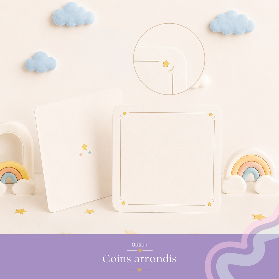 Miniature : Faire-part de naissance imprimé personnalisé coins arrondis