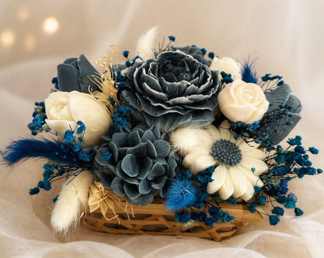 Miniature : Bouquets fleuris artisanaux en cire de soja - À offrir ou à décorer