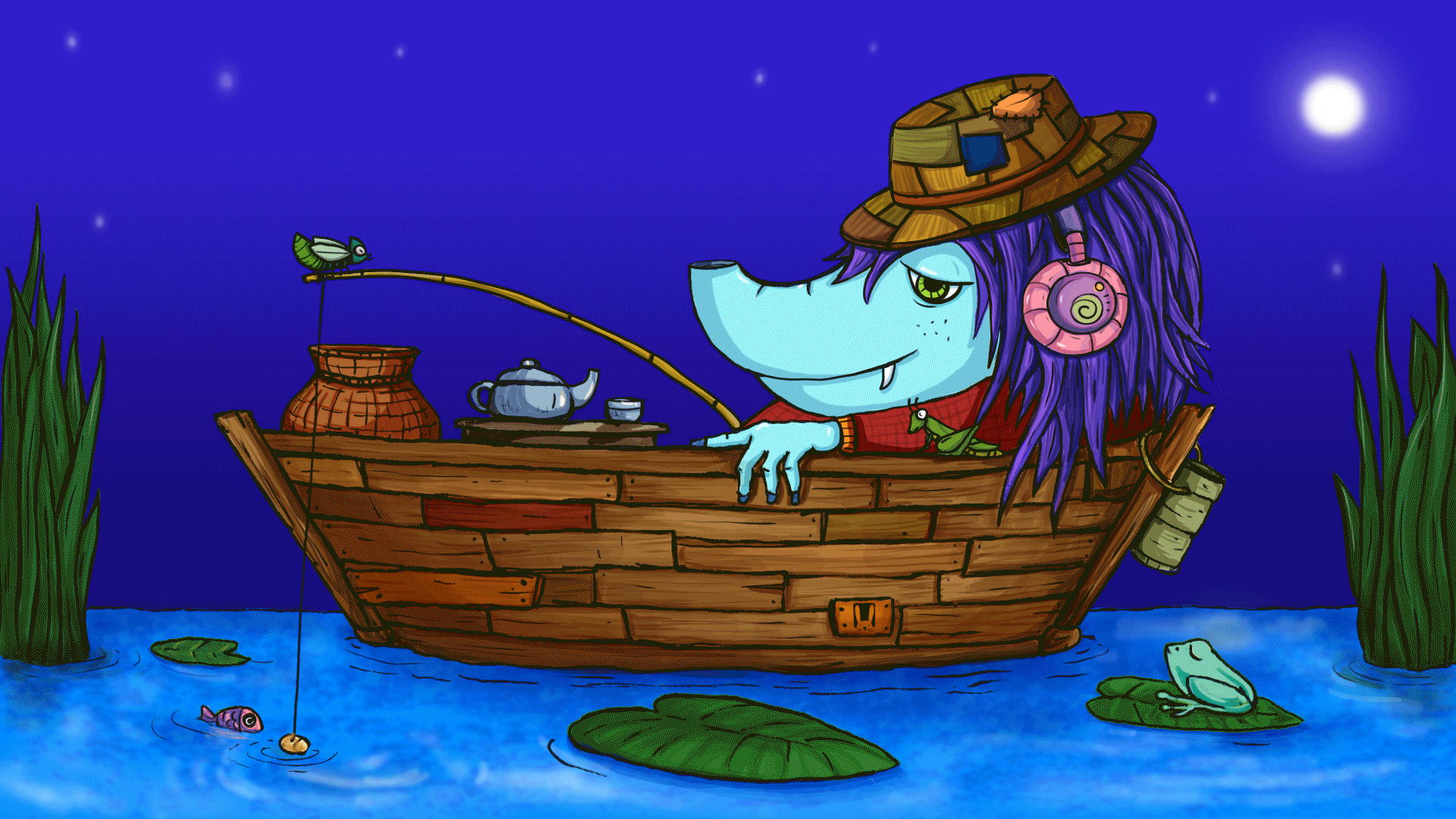 Monster on swamp