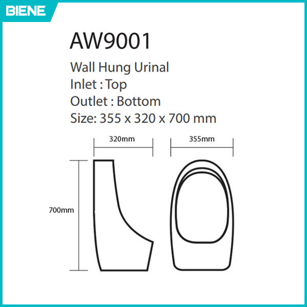 Thumbnail: AFFINITY AW9001 Urinal (Top & Bottom outlet)