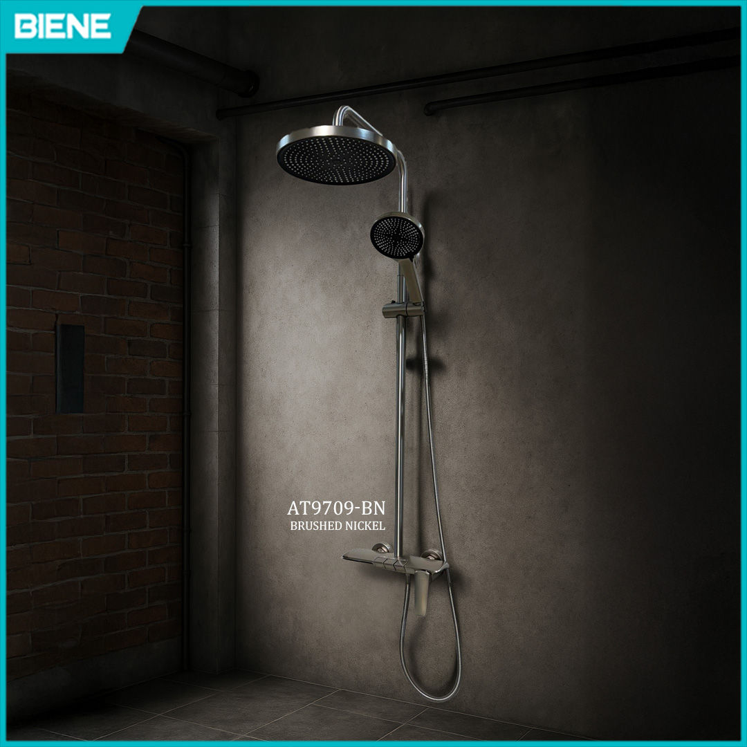 AFFINITY Brushed Nickel Piano Rain Shower Set