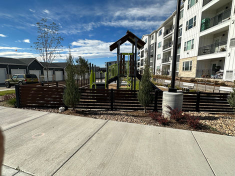 Horizontal fence around playground 