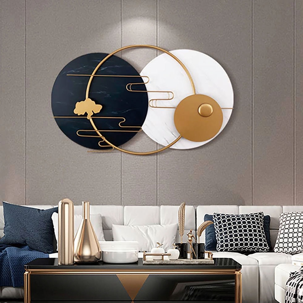 Thumbnail: Black & White Metallic Plates Wall Art