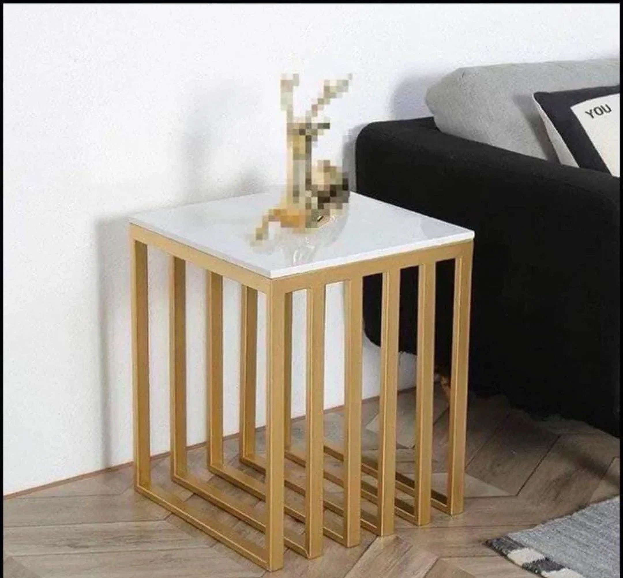 Metallic Cube Side table (Gold)