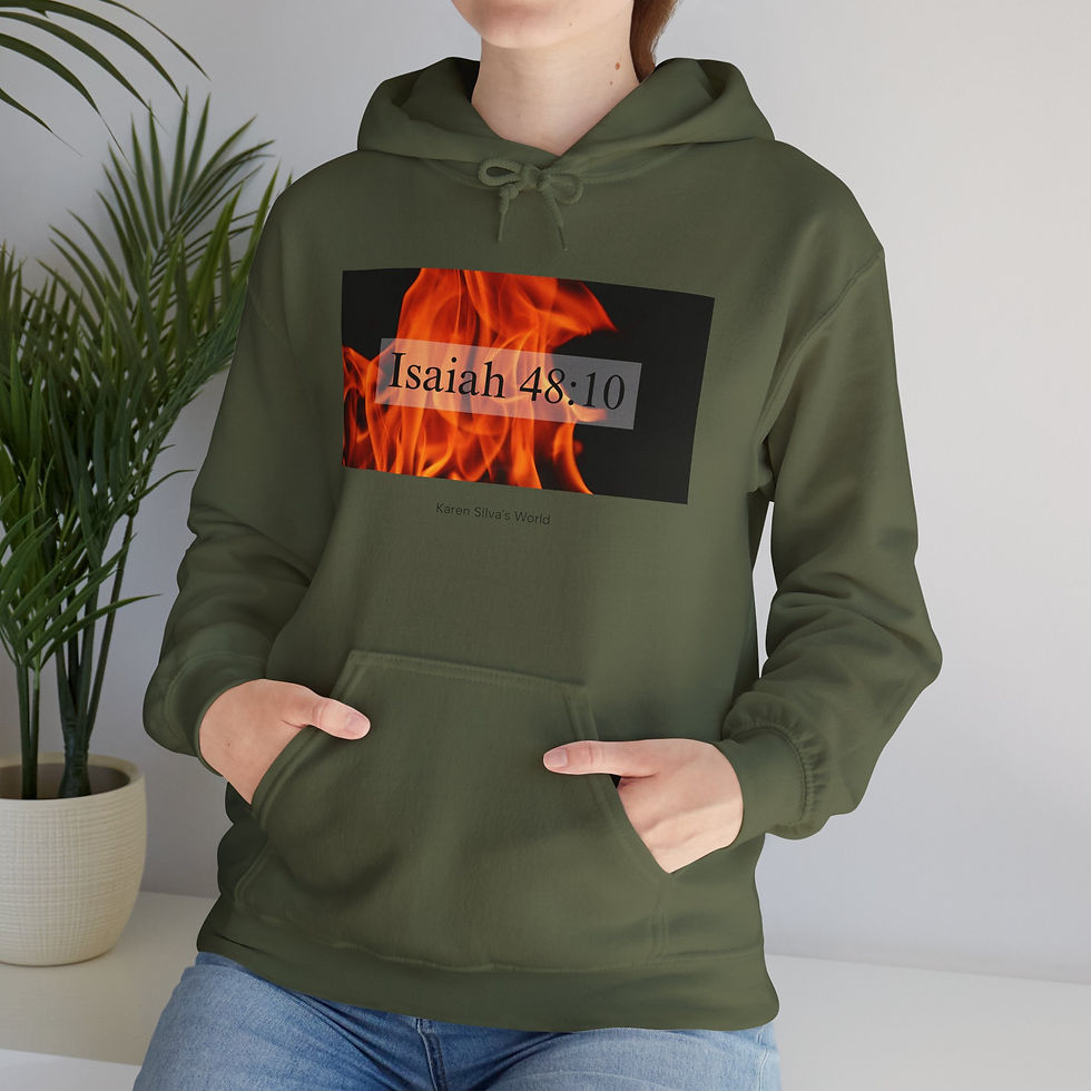 Thumbnail: Refined, Not Destroyed Hoodie - Isaiah 48:10 Unisex Heavy Blend Sweatshirt