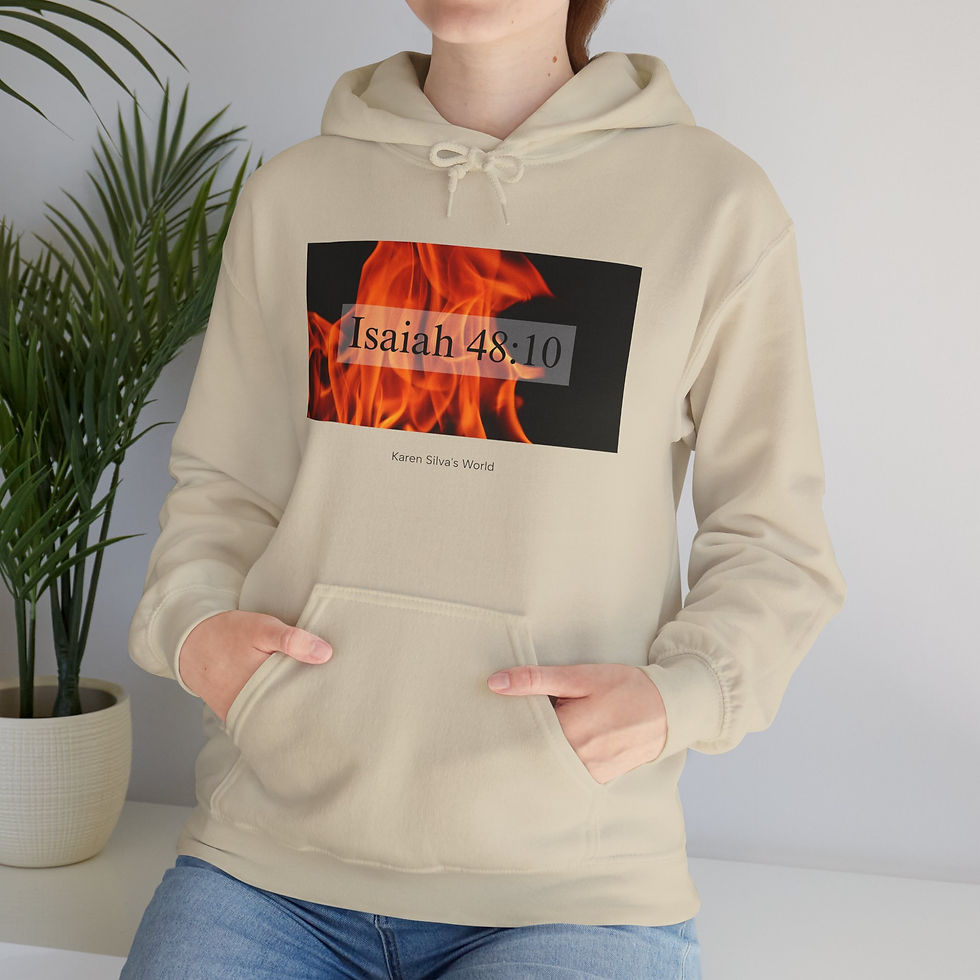 Thumbnail: Refined, Not Destroyed Hoodie - Isaiah 48:10 Unisex Heavy Blend Sweatshirt