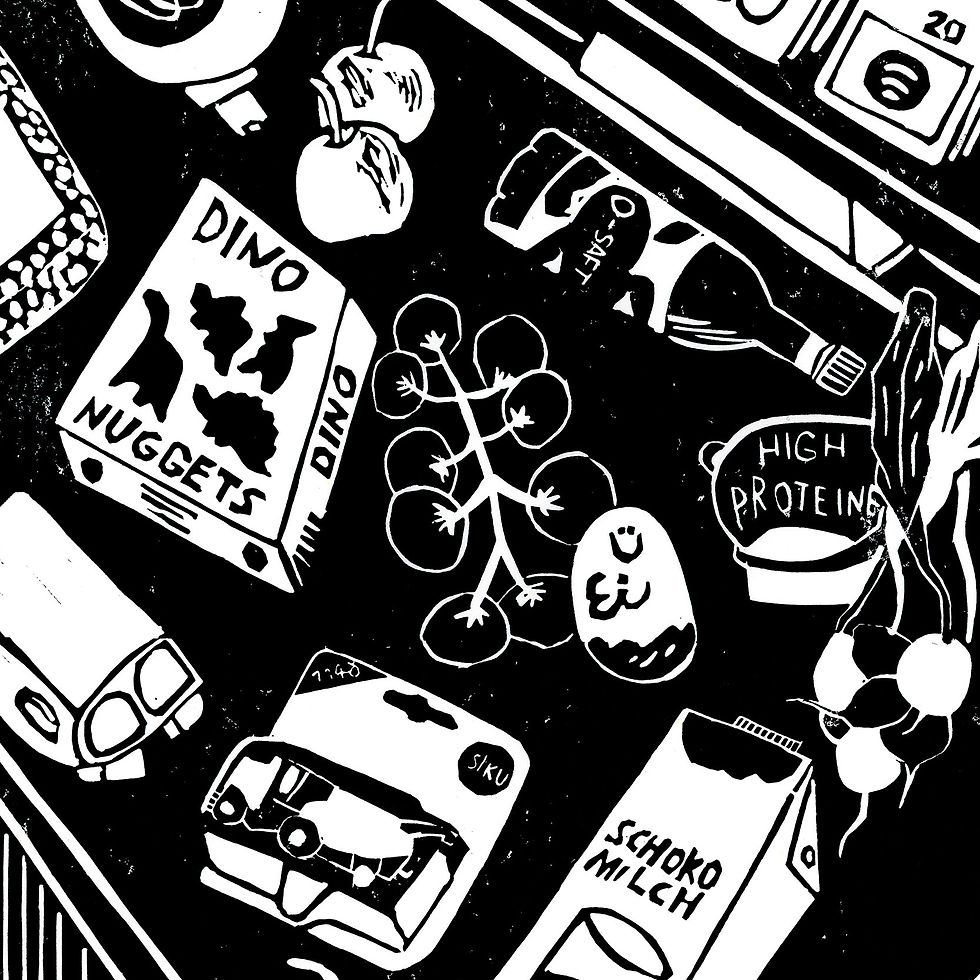 Thumbnail: Johanna Meyers — Der erste Einkauf mit Erwachsenengeld / Art Print