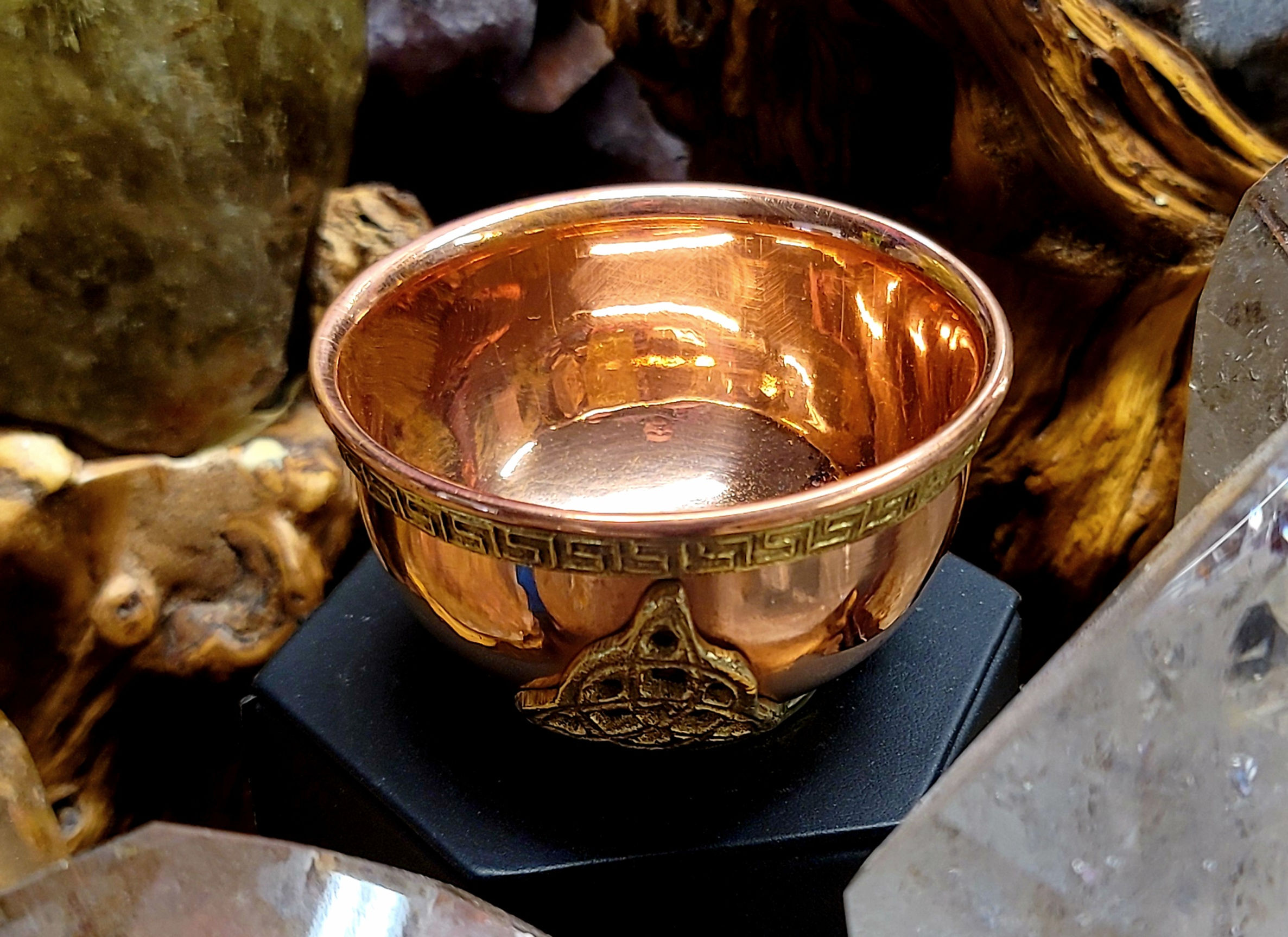 3 inch Solid Copper Triquetra Offering Bowl