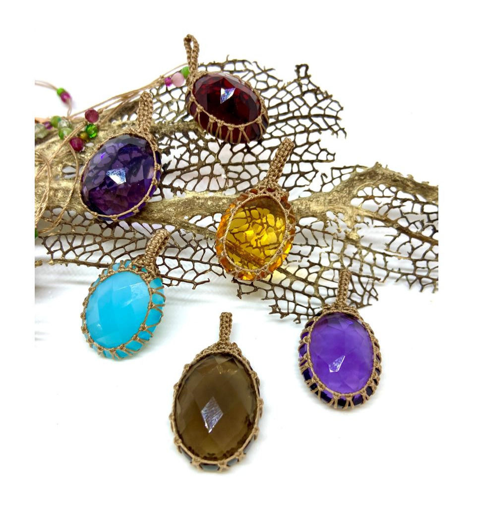 Miniature : Collier Taj grosses pierres