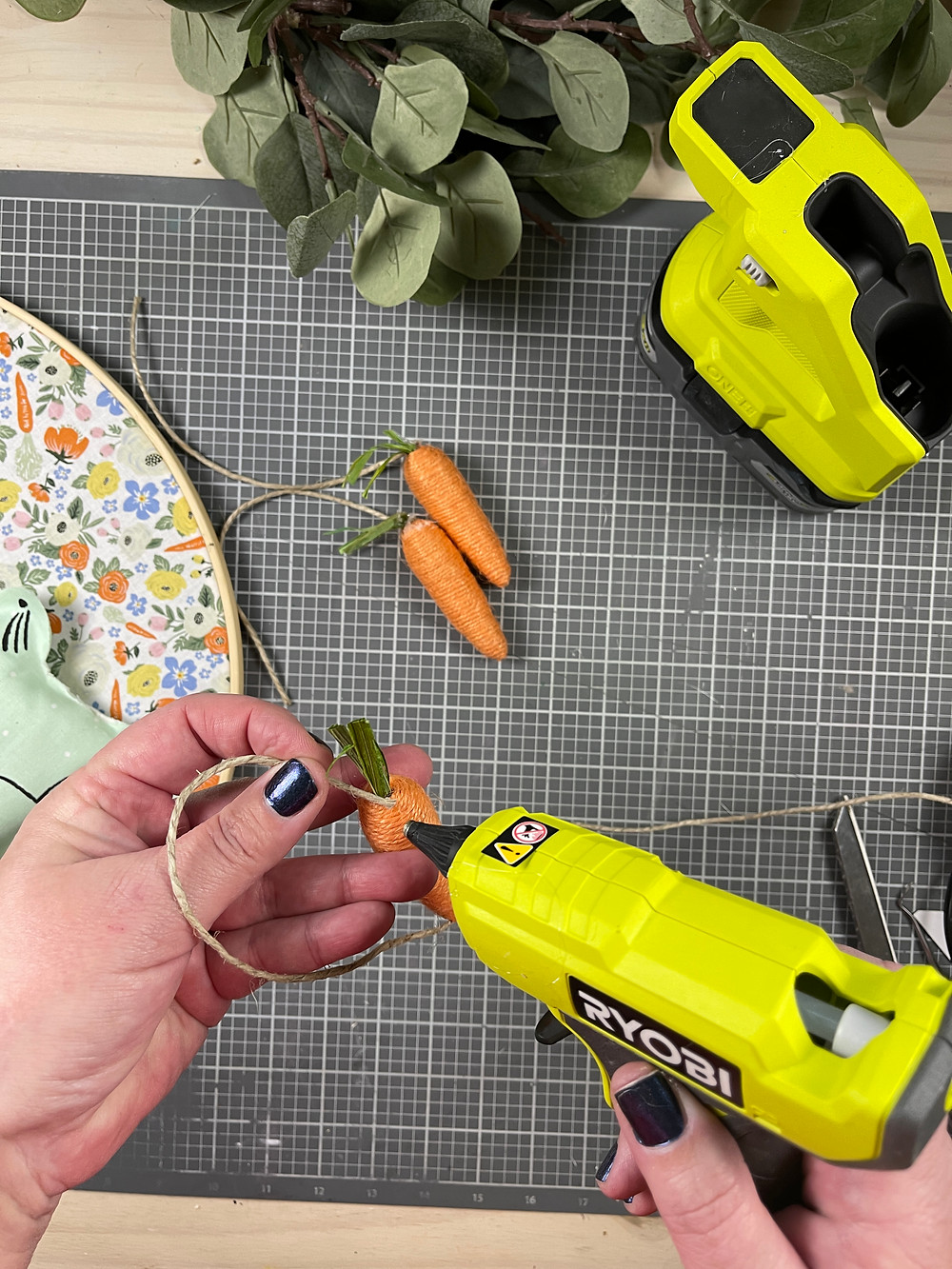 DIY Embroidery Hoop Door Hanger Project | SojoChalks.com | Chalk Couture