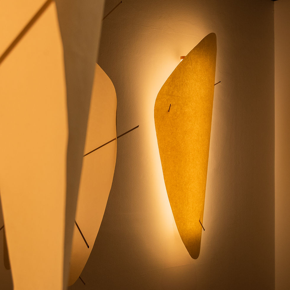 Curves of Life wall lamp in kozu paper - Steen Higham & Bastian Higham - Copenhagen for Pe