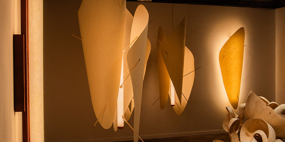 Curves of Life wall lamp in kozu paper - Steen Higham & Bastian Higham - Copenhagen for Pe