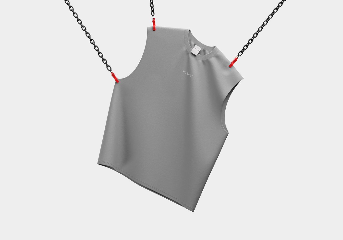 GREY OVERSIZED CUTOFF