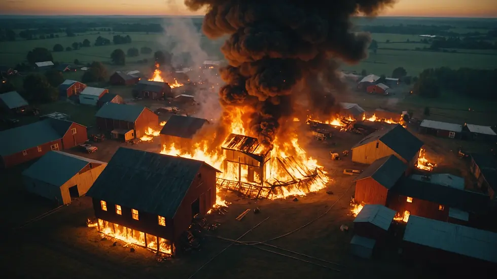 High angle view of dramatic inferno animation in Barns Courtney's Hellfire video