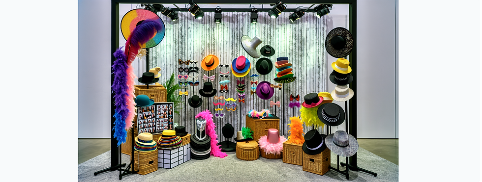 Variety of props and backdrops for photo booths