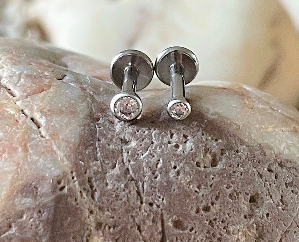 Thumbnail: ASTM F136 Titanium Tiny Round Gem Labret Cartilage Helix Tragus 2/2.5/3/4mm