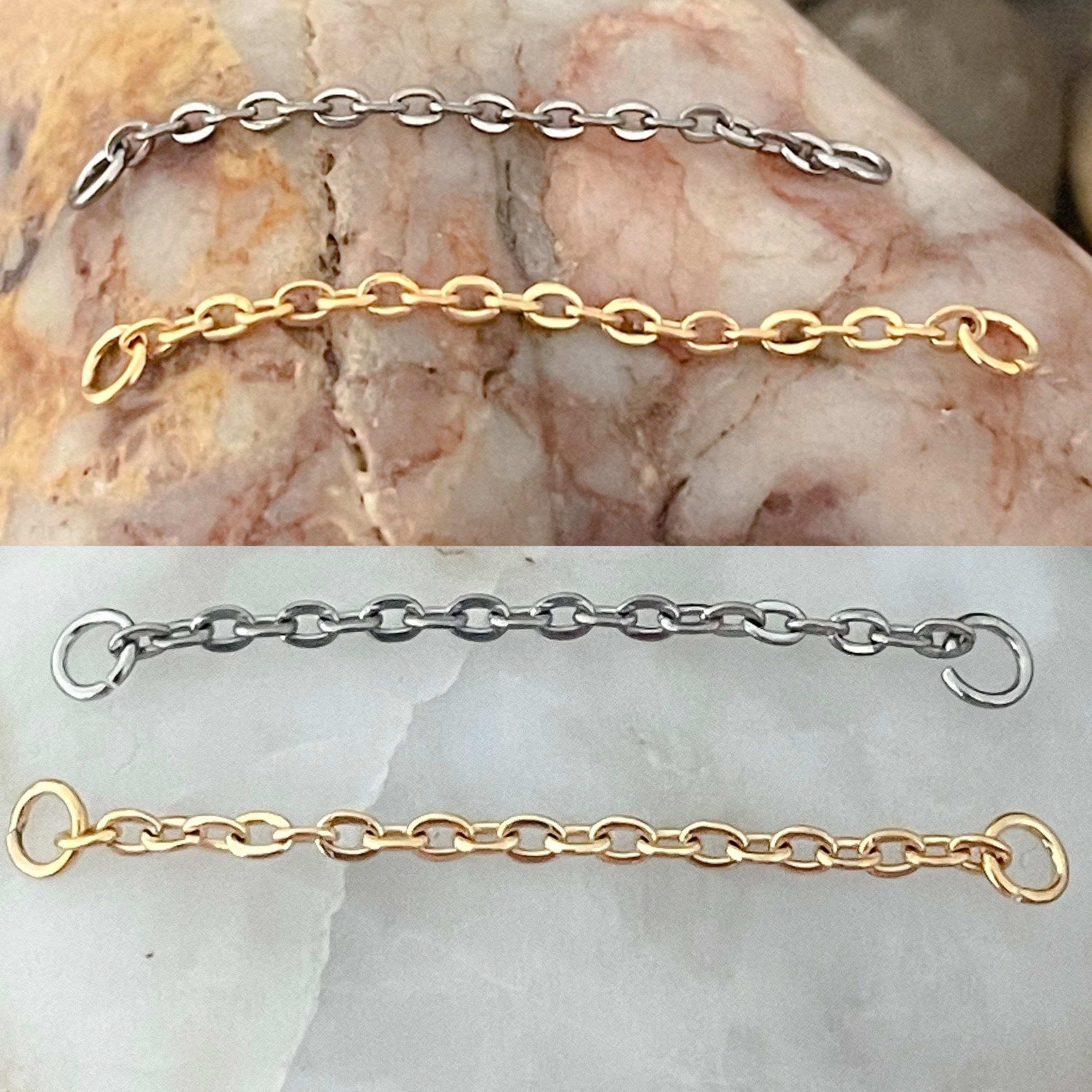 ASTM F136 Titanium Body Piercing Fine Single Dangle Chain 30mm -50mm