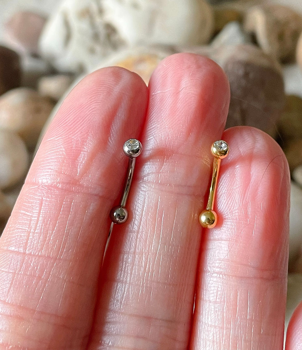 Thumbnail: ASTM F136 Titanium Gem Micro Curved Barbell Daith Rook Eyebrow 1.