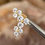 Thumbnail: ASTM F136 Titanium Triple Trinity Flower Petal Cubic Zirconia Gem Cluster Labret