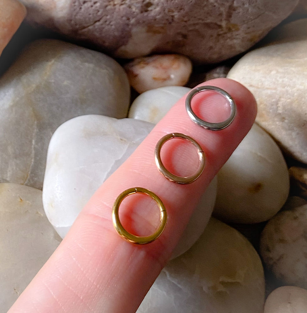 Thumbnail: Chunky Drop Edge Effect Hinged Septum Clicker Daith Rook Ear Ring 1.2mm 8mm