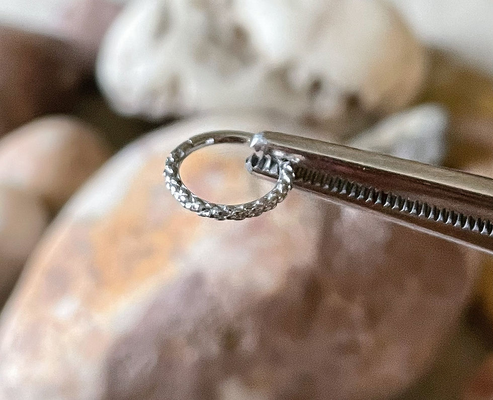 Thumbnail: Snake Skin Pattern Effect Hinged Septum Clicker Daith Rook Ear Ring 1.2mm 8mm